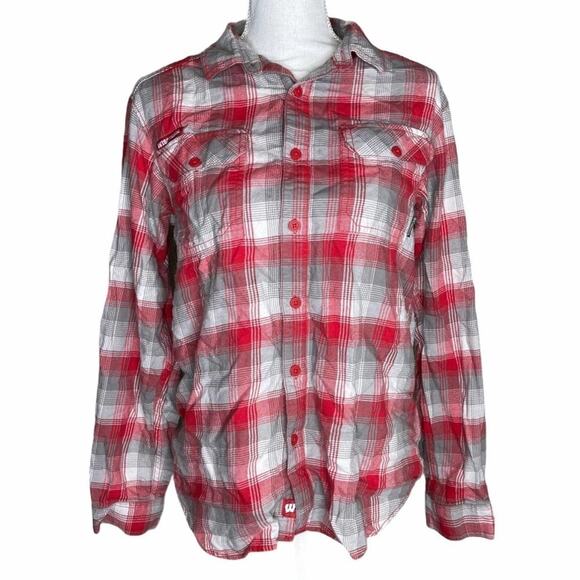 Columbia men’s small collegiate plaid flannel Wisconsin Badgers - Picture 1 of 13